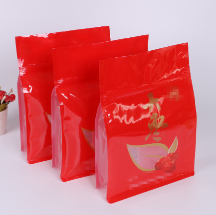 食品級局部開窗包裝袋 大棗自封袋 鏤空塑料八邊封包裝袋