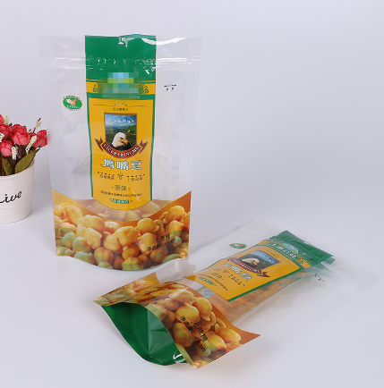 怪味豆透明食品袋 塑料pE復合站立包裝袋 休閑食品自立自封袋