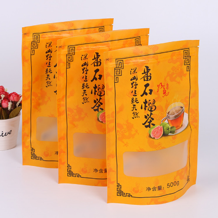 花茶透明開窗包裝袋 可透視食品級塑料透明包裝袋 磨砂自立塑料袋