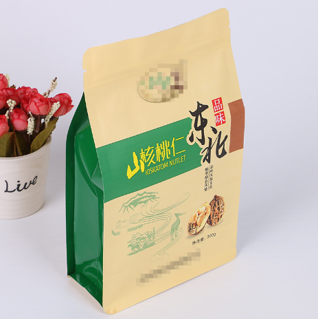 八邊封山核桃零食袋 食品級牛皮紙包裝袋自封袋 免費設計logo