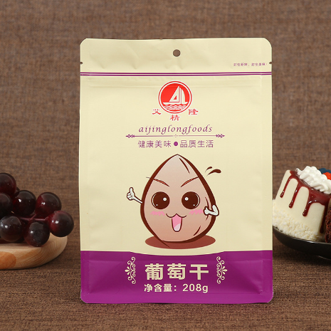 葡萄干八邊封鋁箔包裝袋牛皮紙自立自封袋